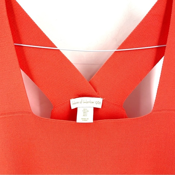 House of Harlow 1960 Square Neck Crop Cross Back Stretch Tank Top - Picture 3 of 5